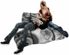 White Blk Cuddle Cushion