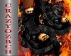 fire skull boots