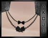 ;A; Double Bow Necklace