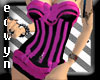*E* black pink corset