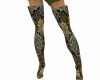 Blue Floral Thigh Boots