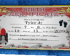 Tyler Certificate