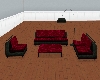 LL-Red Silk Sofa set