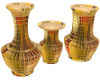 3 Gold Glow Vases