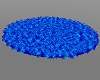 Blue Neon Round Fur Rug