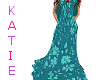 Teal Flower Gown