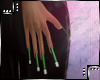 Green long Nails 