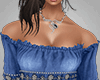 Country Blue Frill Top