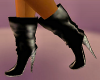 black latex boots
