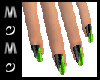 Lime and Black Nails