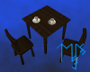 )L( Dark wood cafe table