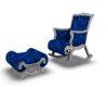 Blue rocking chair