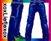 [L] Blue Leather Jeans