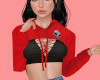 Red Crop Alien Hoodie