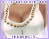 {W} Silk Stud Tatter Top