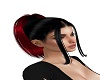red and black ponytail