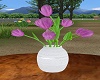 Vase of Purple Tulips