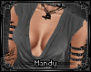 xMx:Grey Low Cut Shirt