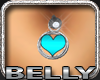 Teal Heart Belly Ring