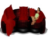Red Plaid Sofa/ 3 poses