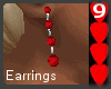 J9~Red Pearls Earrings
