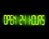 green neon 24hrs Sign