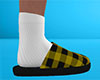 Yellow Slippers Plaid M