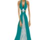 Long teal gown