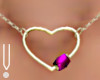 -V- Heart Necklace Gold