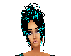 hair black turquoise