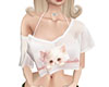 meow tee white pinkk