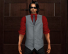 Shirt Tie with Vest Red2