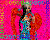 ♕red boa feather fur