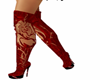 Red Rose Thigh Boots