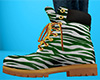 Green White Stripe Work Boots (F)