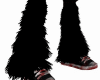 black fur leg warmers