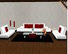 red and white sofa set