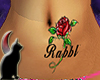 Rabbl rose belly tattoo