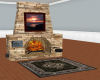 Stone and Tile Fireplace