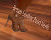 Brown Leather Pearl Heel