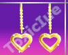 [T] Gold Heart Earrings