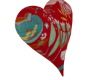Red Flower Heart Pillow