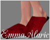 F Fuzzy Slippers.. RED