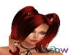 Hair Dark Red pigtails