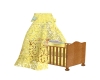 yellow lace baby crib