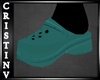 !CR! Green Crocs + socks