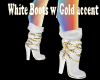 White Boots Gold Accent