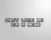 Don't love me I'm a mess