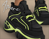$ BlackxNeon Sneakers M