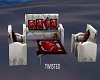 White Red Hearts Couch
